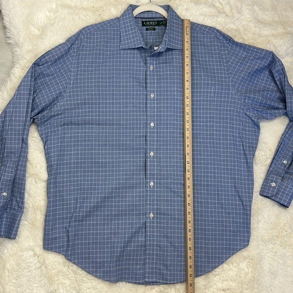 Lauren Ralph Lauren Men’s Checkered Button-Up Classic Fit Pocket Shirt 18 36/37